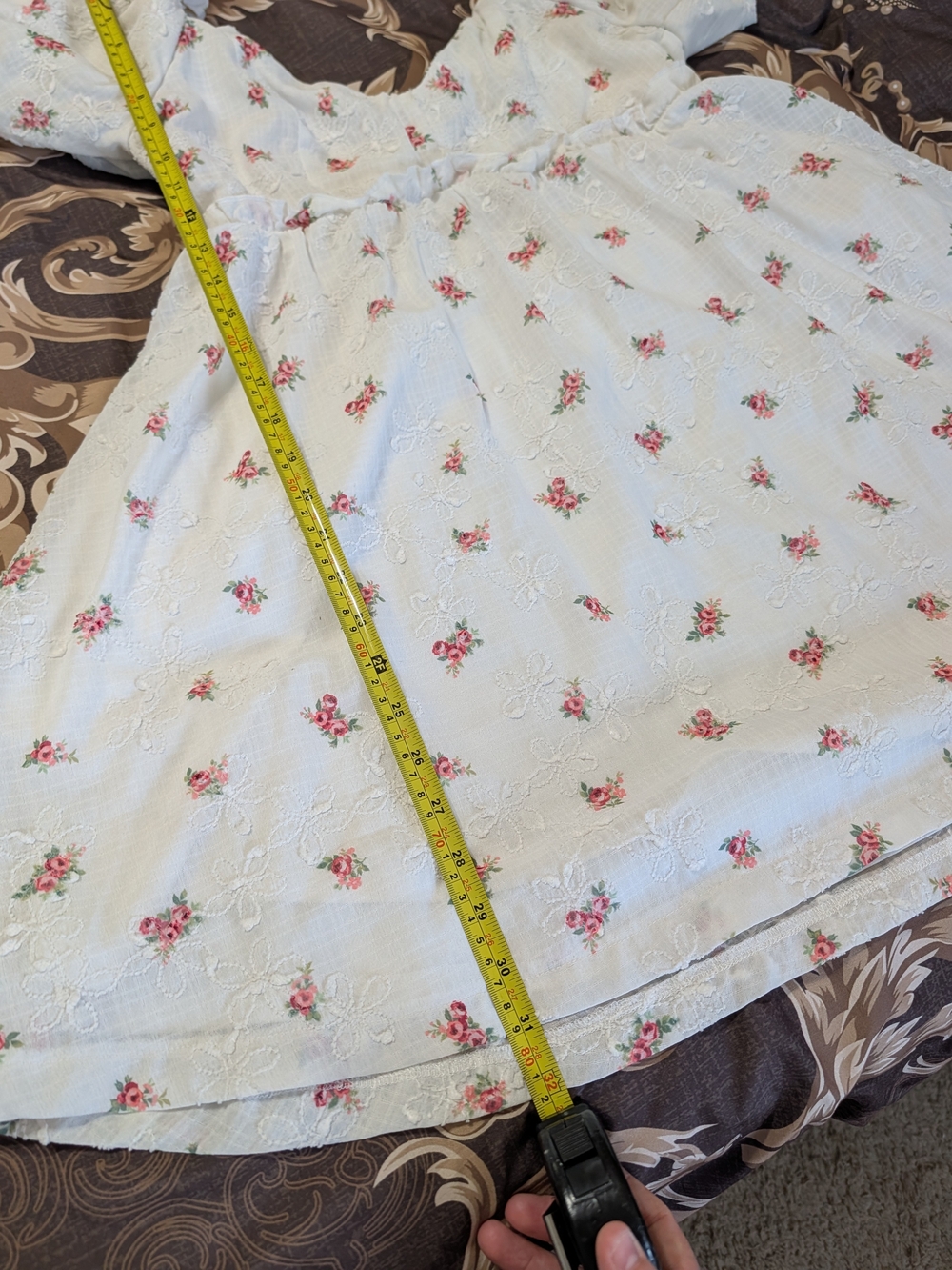 Altar'd State Ivory Dress with  Pink Floral Print With Pockets - Picture 5 of 11